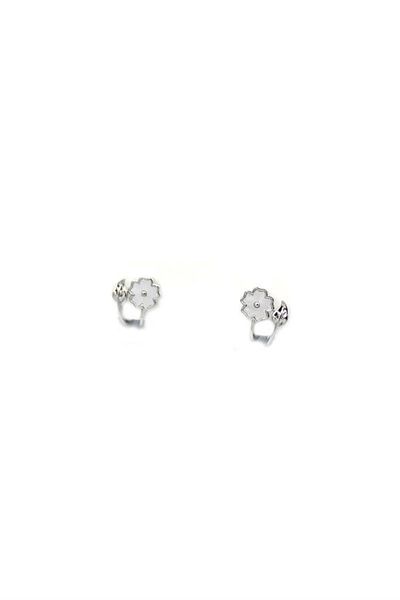 PRATİKOBA Silver Needle Flower Earrings - Silver