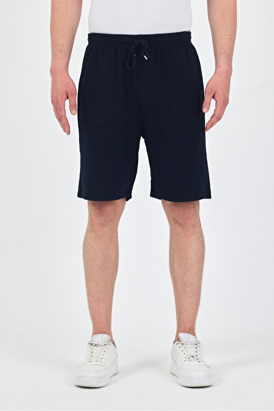 kırtex sport k teks şekil Erkek Lacivert Regular Fit Keten Şort & Bermuda