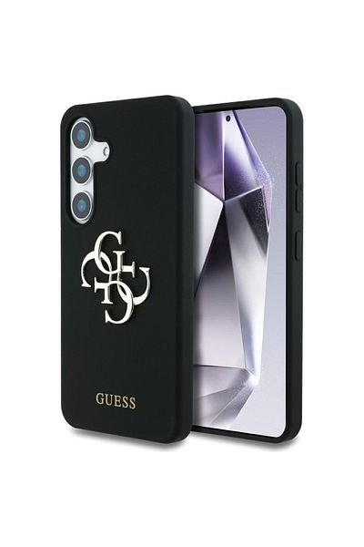 Guess Case for Samsung Galaxy S25 - Guess Silicone 4G Big Metal Logo (GUHCS25SS4SMDK) - Black