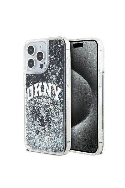 Dkny Case for iPhone 15 Pro Max - DKNY Hardcase Liquid Glitter Big Logo (DKHCP15XLBNAEK) - Black