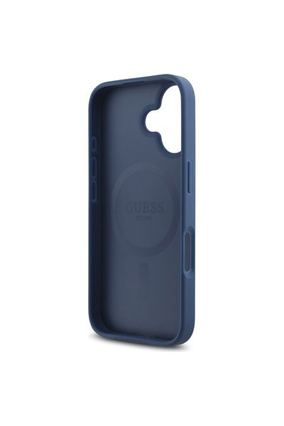 Guess Case for iPhone 16 - Guess 4G Small and Classic Logo MagSafe (GUHMP16SP4SM4MB) - Blue