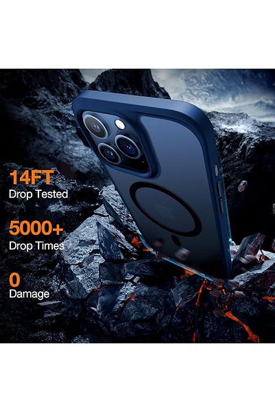 TORRAS Carcasă pentru iPhone 15 Pro - Seria Torras Guardian Magnetic - Albastru marin