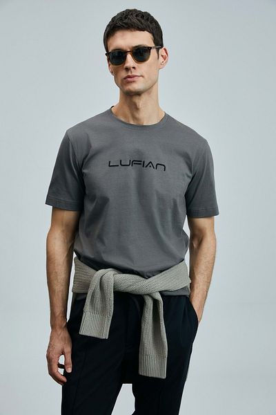 Lufian 111020250 Fusion Modern Graphic T-Shirt Ανδρικό T-shirt Καφέ