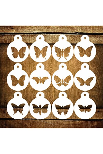 STENCİLTASARIM Cakes Stencil St478 Kelebekler Yüz boyama,Pasta, Kurabiye, Kek...