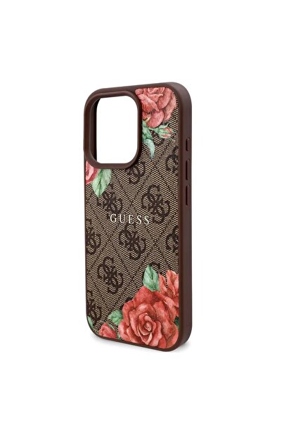 Guess Husă pentru iPhone 16 Pro Max - Guess Hardcase 4G cu imprimeu floral MagSafe (GUHMP16XP4ROPEMCW) - Maro