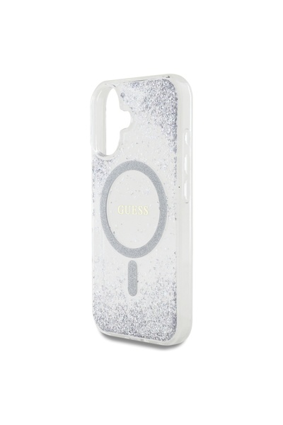Guess Carcasă pentru iPhone 16 - Guess Hardcase Resin Gradient Glitter MagSafe (GUHMP16SRGGES) - Argintiu