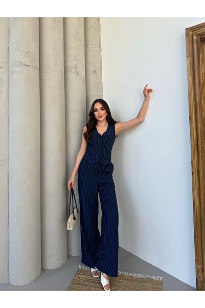 NEW STATION Set de pantaloni și vestă New Station, țesut