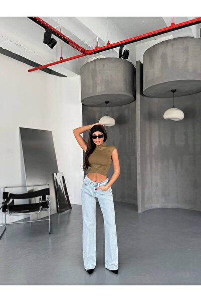 DENİKK Trend Özel TASARIM DÜĞME DETAY WİDE LEG Rahat Kalip Palazzo Pantolon