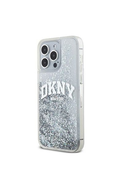 Dkny Case for iPhone 15 Pro Max - DKNY Hardcase Liquid Glitter Big Logo (DKHCP15XLBNAET) - White