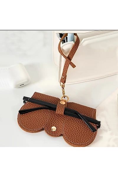 BALCI HEDİYELİK 1Pc Stylish Leather Glasses Case Eyeglasses Holder, Brown Perfect, Cute