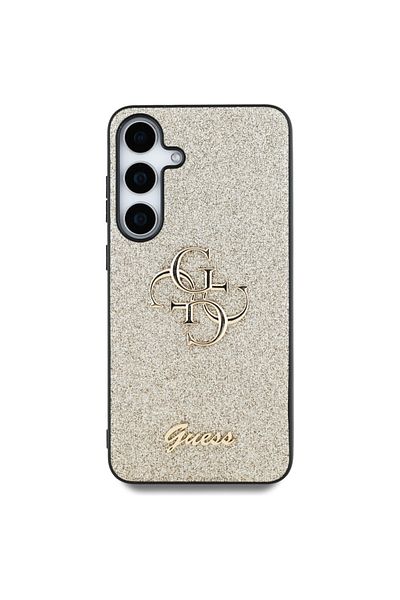 Guess Case for Samsung Galaxy S25 Plus - Guess Glitter Script Big 4G Logo (GUHCS25MHG4SGD) - Gold