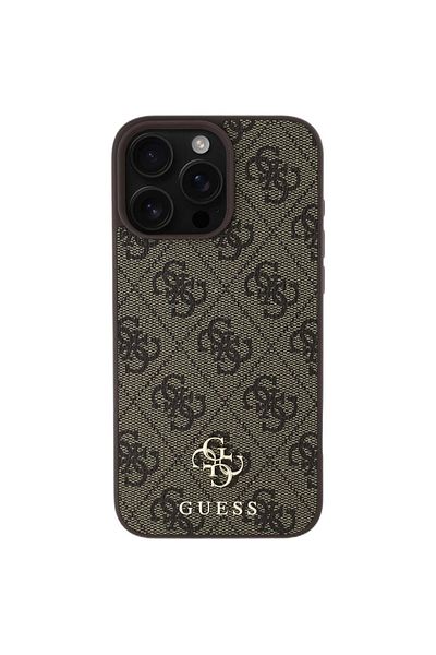 Guess Case for iPhone 16 Pro Max - Guess Hardcase 4G Classic MagSafe (GUHMP16XP4SM4MW) - Brown