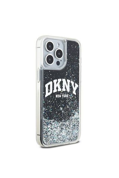 Dkny Case for iPhone 15 Pro Max - DKNY Hardcase Liquid Glitter Big Logo (DKHCP15XLBNAEK) - Black