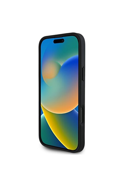 Guess Carcasă pentru iPhone 16 Pro - Guess Grained Flowers MagSafe (GUHMP16LPGNMPLMK) - Negru