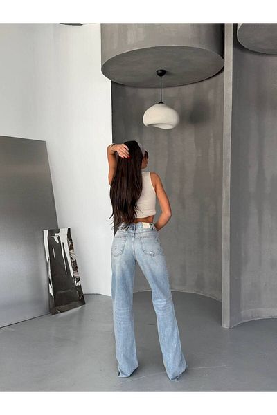 DENİKK Trend Special Design Button Detail Wide Leg Comfortable Fit Palazzo Trousers