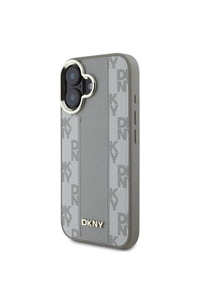 Dkny Carcasă pentru iPhone 16 - DKNY Magsafe din piele cu model în carouri (DKHMP16SPCPVSLE) - Bej