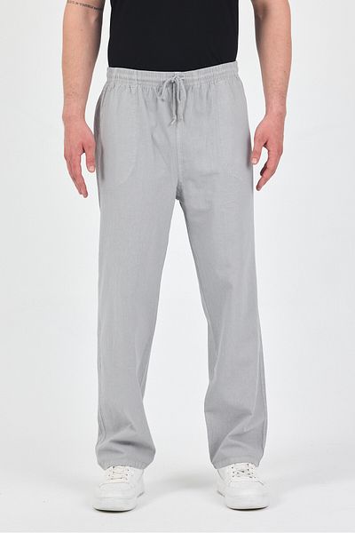 kırtex sport k teks şekil Men's Gray Elastic Waist 100% Cotton Trousers