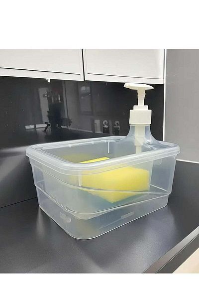 Generic Liquid Soap Dispenser Dish 2 in 1 With Sponge For Countertop Kitchen And Bathroom