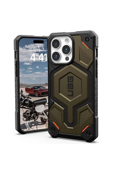 UAG IPhone 15 Pro Max Case - UAG Monarch Pro - Kevlar Element Green