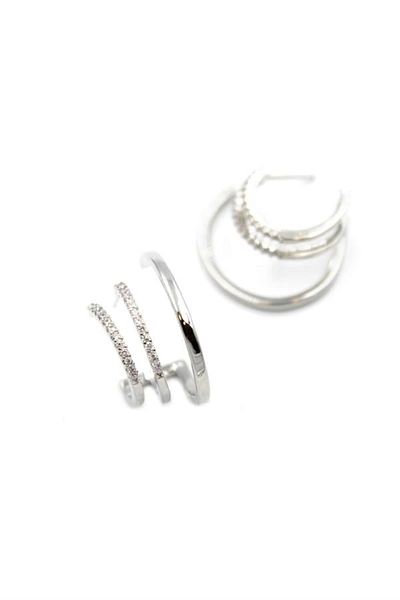 PRATİKOBA Multiple Hoop Earrings - Silver