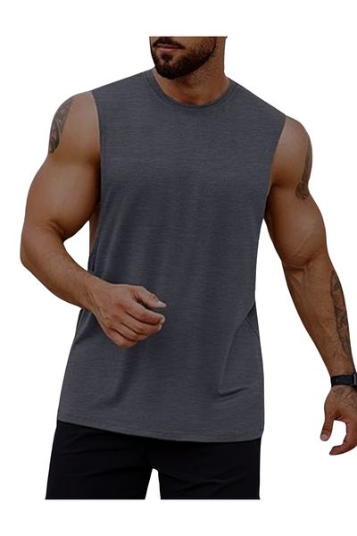 RUTBİL SPORTS Fitness Tank Top Gym Fitness Tank Top Athlete Tank Top Sport Athlete Tank Top Fitness Dark Silver Grey