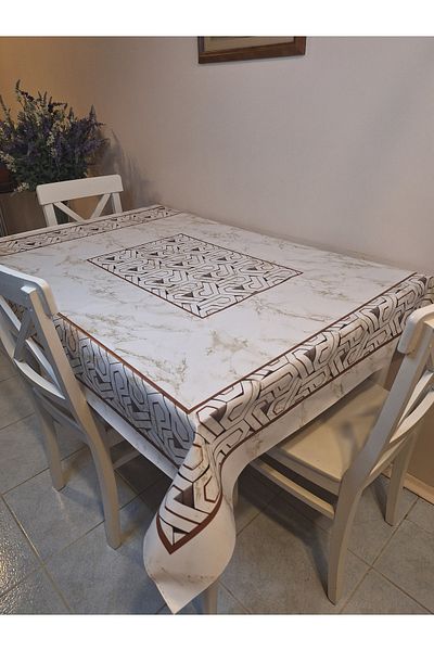 Başak Ev Tekstili Покривка за маса DORA PANO от PVC линолеум с фибри - шарена, мокра, 120 x 140