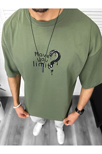 dehaine Men's T-shirt, Oversize, with print, khaki, 11818