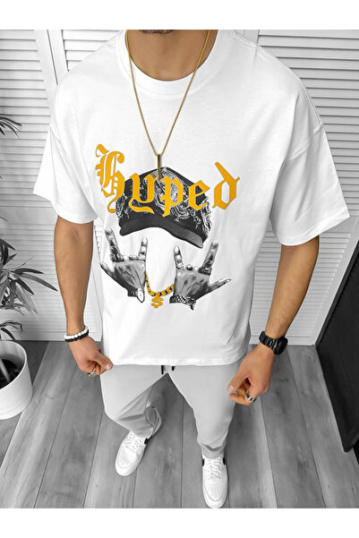 dehaine Men's T-shirt, Oversize, with print, white, Y171