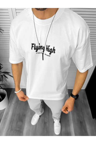 dehaine Men's T-shirt, Oversize, with print, white, 11813