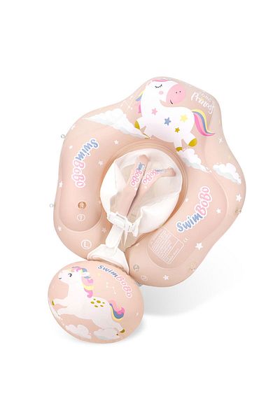 bebeLOGIC Baby and Child Swimming Ring, With Straps and Tummy Support, "unicorn", Suitable for 6-36 Months