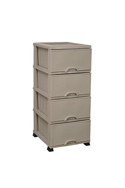 Omnipazar ELF-N293 Nostalji Plastik Mutfak Komidin Sebzelik 4 Katlı