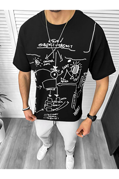 dehaine Men's T-shirt, Oversize, with print, black, Y181