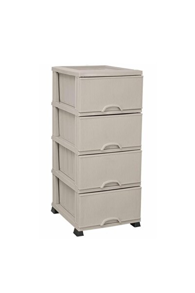 Omnipazar ELF-N293 Nostalji Plastik Mutfak Komidin Sebzelik 4 Katlı