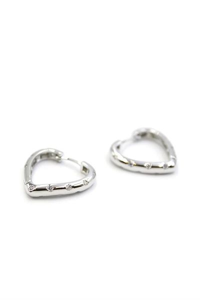 PRATİKOBA Heart Earrings - Silver