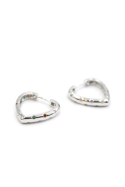 PRATİKOBA Heart Earrings - Silver