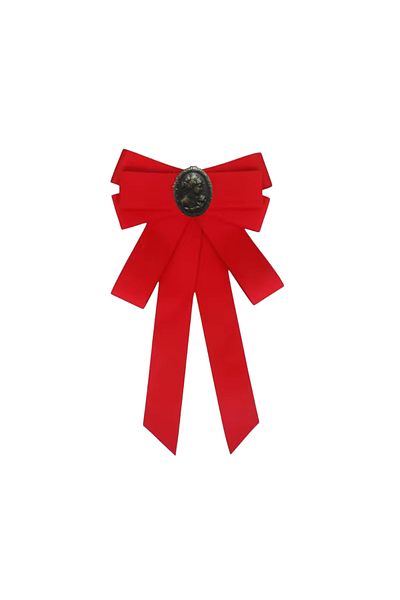 LO ADORO Women's Tie Shirt Accessory Stone Detail Ornate Tie Women's Collar Pin Brooch Special Design Tie