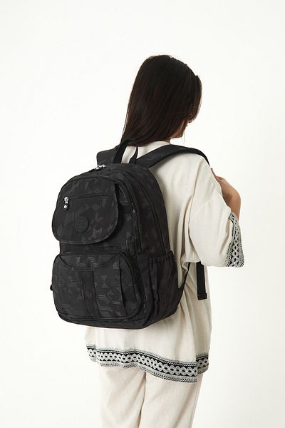 OLDSO Sanmorris Unisex Water Resistant Crinkle Fabric Multi-Compartment Laptop School and Backpack
