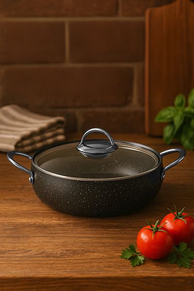 FİTHOME 26 Cm Metal Handle Can Enter The Oven Fireproof Non-Stick Granite Pot and Rice Pot