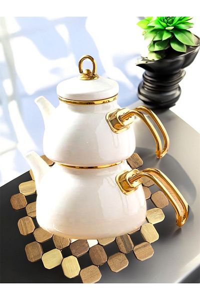 Trend Home Life 3 Pieces Trivet under Teapot Wooden Bead Trivet 20X20 cm