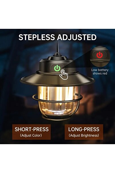 Eşya Dünyası Retro LED Şarj Edilebilir Dış Mekan Kamp Işığı, Taşınabilir Mini...