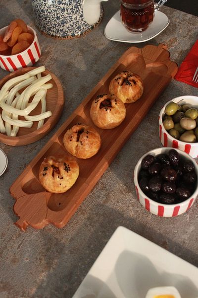 Teknofors 40 cm Wooden Spade Cheese Plate, Bread Bowl, Presentation Bowl, Cookie Bowl