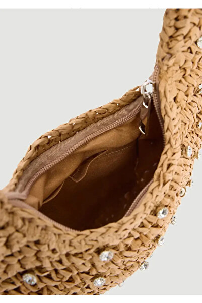 AREV BAGS Women's Straw Handbag - Stone Straw Bag