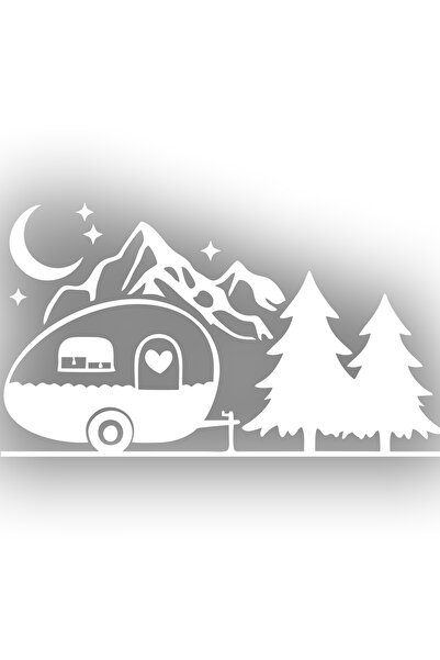 Reysa Tasarım ملصق جبال القافلة 25x15 سم أبيض