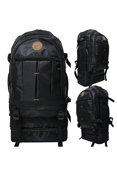 Bag Trend BT حقيبة تخييم، 90 لتر، حجم كبير، حقيبة ظهر، حقيبة ظهر (أسود)