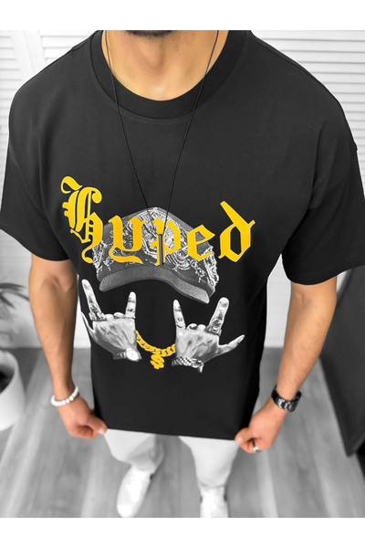 dehaine Men's T-shirt, Oversize, with print, black, Y171