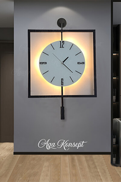 AGA KONSEPT Led'li Siyah Quadro Yuvarlak Kristal Orta Boy, Modern Dekoratif S...