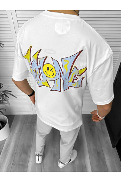 dehaine Men's T-shirt, Oversize, with print, white, 11824