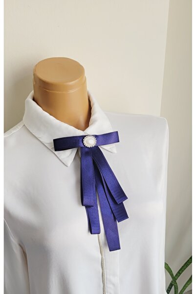 LO ADORO Women's Tie Shirt Accessory Stone Detail Ornate Tie Women's Collar Pin Brooch Special Design Tie