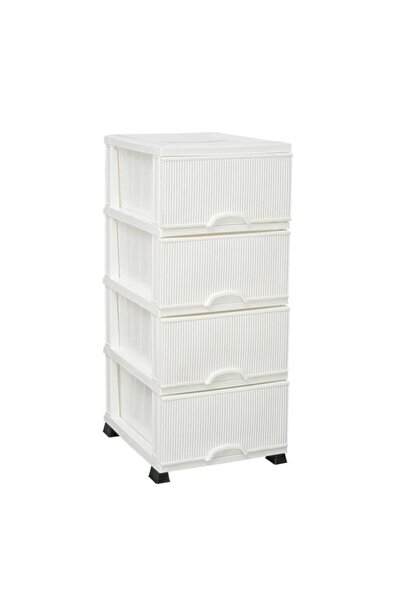 Omnipazar ELF-N293 Nostalji Plastik Mutfak Komidin Sebzelik 4 Katlı