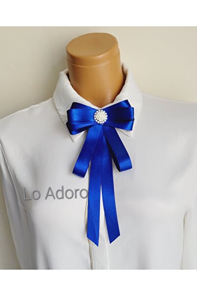 LO ADORO Women's Tie Shirt Accessory Stone Detail Ornate Tie Women's Collar Pin Brooch Special Design Tie